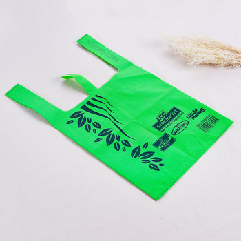 款式：無紡布綠色背心袋,無紡布背心方便袋 購物