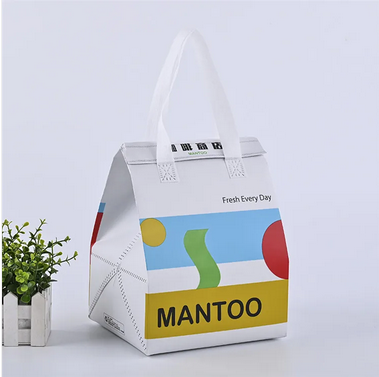 無紡布外賣手提袋食品廣告折疊覆膜鋁箔奶茶店保溫袋印刷logo