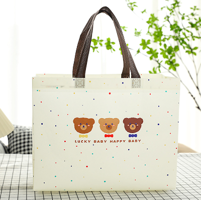 卡通可愛小熊童裝店服裝批發無紡布袋禮品袋手提袋