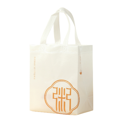 粥店餐飲外賣打包袋 無紡布包裝手提袋加厚覆膜定制