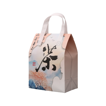 中國風單杯雙杯奶茶保溫袋 無紡布鋁箔保冰保溫外賣手提袋