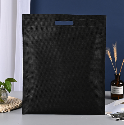 無紡布平口袋 廣告手提無紡布袋 服裝店超市四指沖孔購物袋