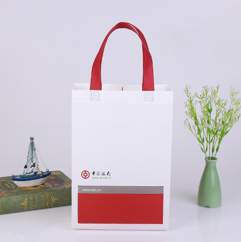 覆膜無紡布熱壓袋廠家  銀行無紡布彩印立體袋