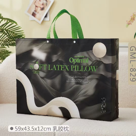 覆膜無紡布枕芯乳膠枕手提袋單人枕包裝袋家紡袋子可印logo